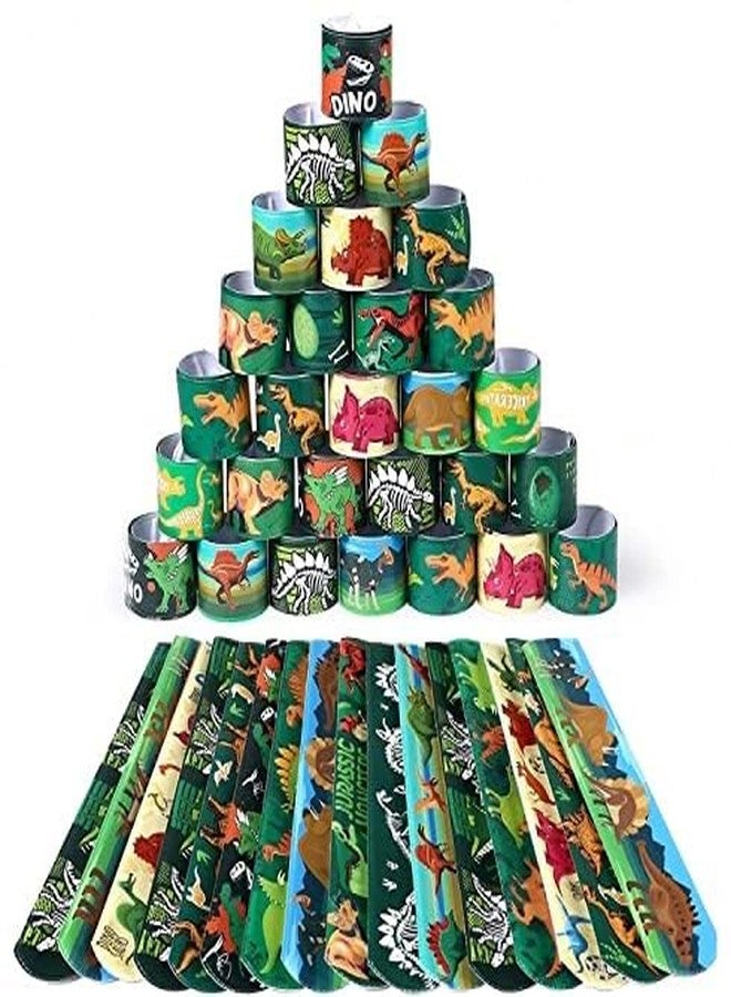 SNAPTRON Dinosaur Theme Return Gifts For Kids Birthday- 12Pcs Dinosaur Theme Slap Bracelets For Kids Boys, Girls- Best Birthday Return Gifts For Kids Decoration For Boys Party Supplies - Image 1